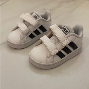 Adidas Kids White and Black Sneakers